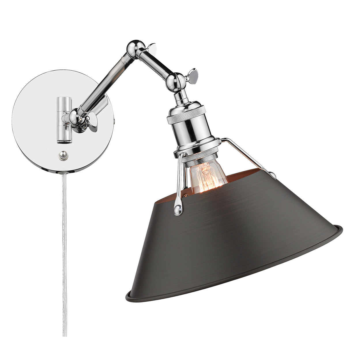 Orwell CH Articulating 1 Light Wall Sconce with Rubbed Bronze Shade