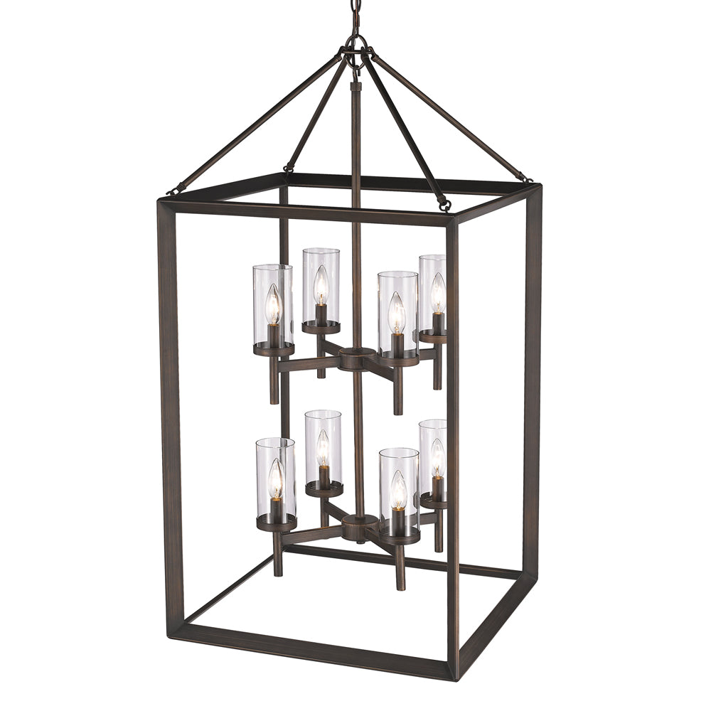 Smyth 8 Light Pendant in Gunmetal Bronze with Clear Glass