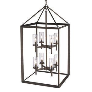 Smyth 8 Light Pendant in Gunmetal Bronze with Clear Glass