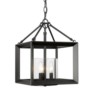 Smyth Convertible Pendant in Matte Black with Clear Glass