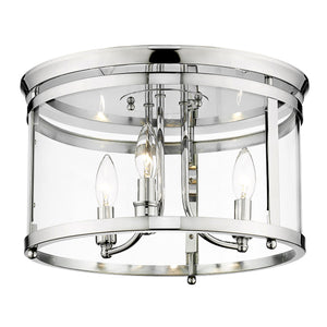 Payton Flush Mount in Chrome with Clear Glass