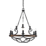 Madera 2 Tier - 9-Light Chandelier in Black Iron