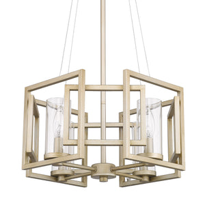 Marco 4 Light Pendant (Convertible) in White Gold with Clear Glass