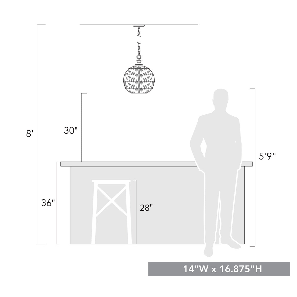 Florence Medium Pendant in Matte Black