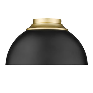 Zoey Flush Mount in Olympic Gold with Matte Black Shade