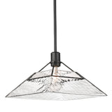 Kepler Medium Pendant in Matte Black with Water Glass Shade