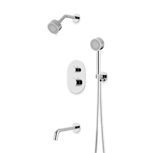 Artos Opera Thermostatic Shower Trim Kit with Multifunction Shower Head, Hand Shower, Tub Filler Chrome – TS083CH