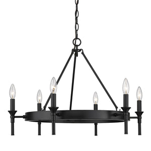 Edinburgh 6 Light Chandelier in Matte Black