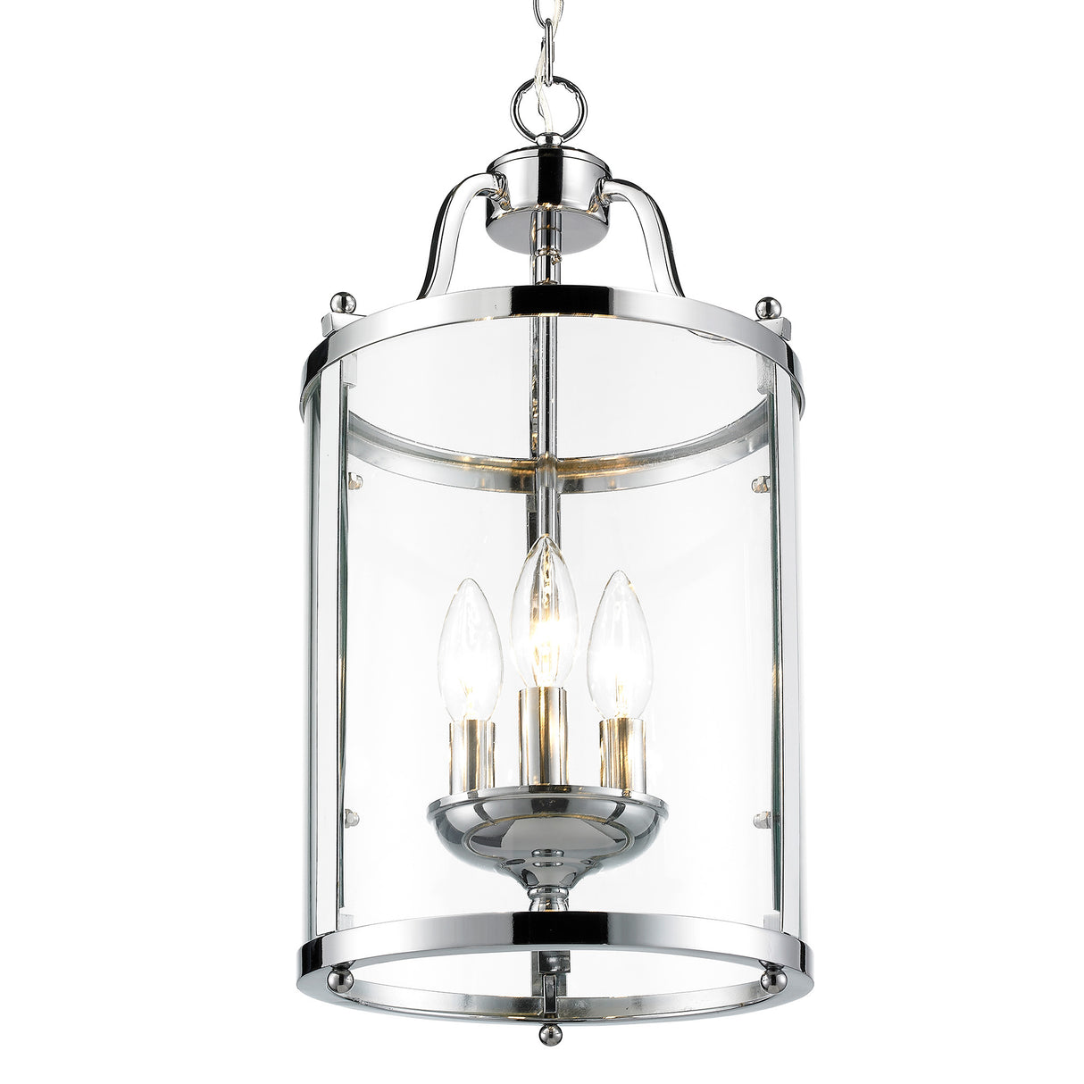 Payton 3-Light Pendant in Chrome with Clear Glass