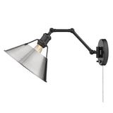Orwell BLK Articulating 1 Light Wall Sconce with Pewter Shade