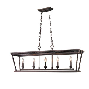 Davenport 5 Light Linear Pendant in Etruscan Bronze