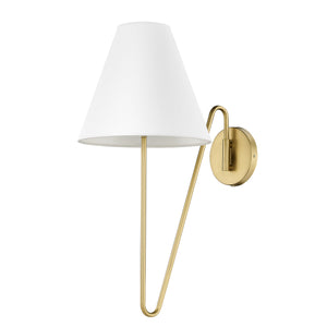 Kennedy BCB 1 Light Articulating Wall Sconce in Brushed Champagne Bronze with Ivory Linen Shade