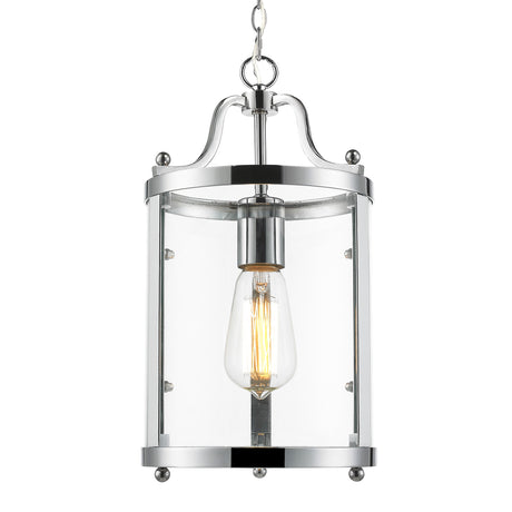 Payton Mini Pendant in Chrome with Clear Glass
