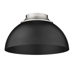 Zoey Flush Mount in Pewter with Matte Black Shade