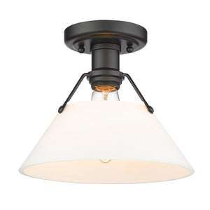 Orwell BLK Flush Mount in Matte Black with Opal Glass Shade