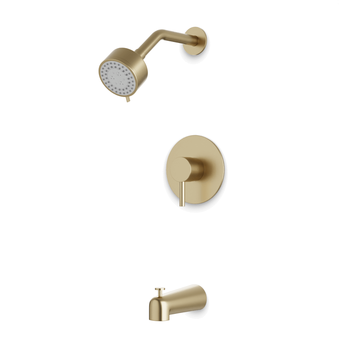 Artos Opera Pressure Balance Tub / Shower Trim Kit with Multifunction Shower Head Satin Brass – TS162SB