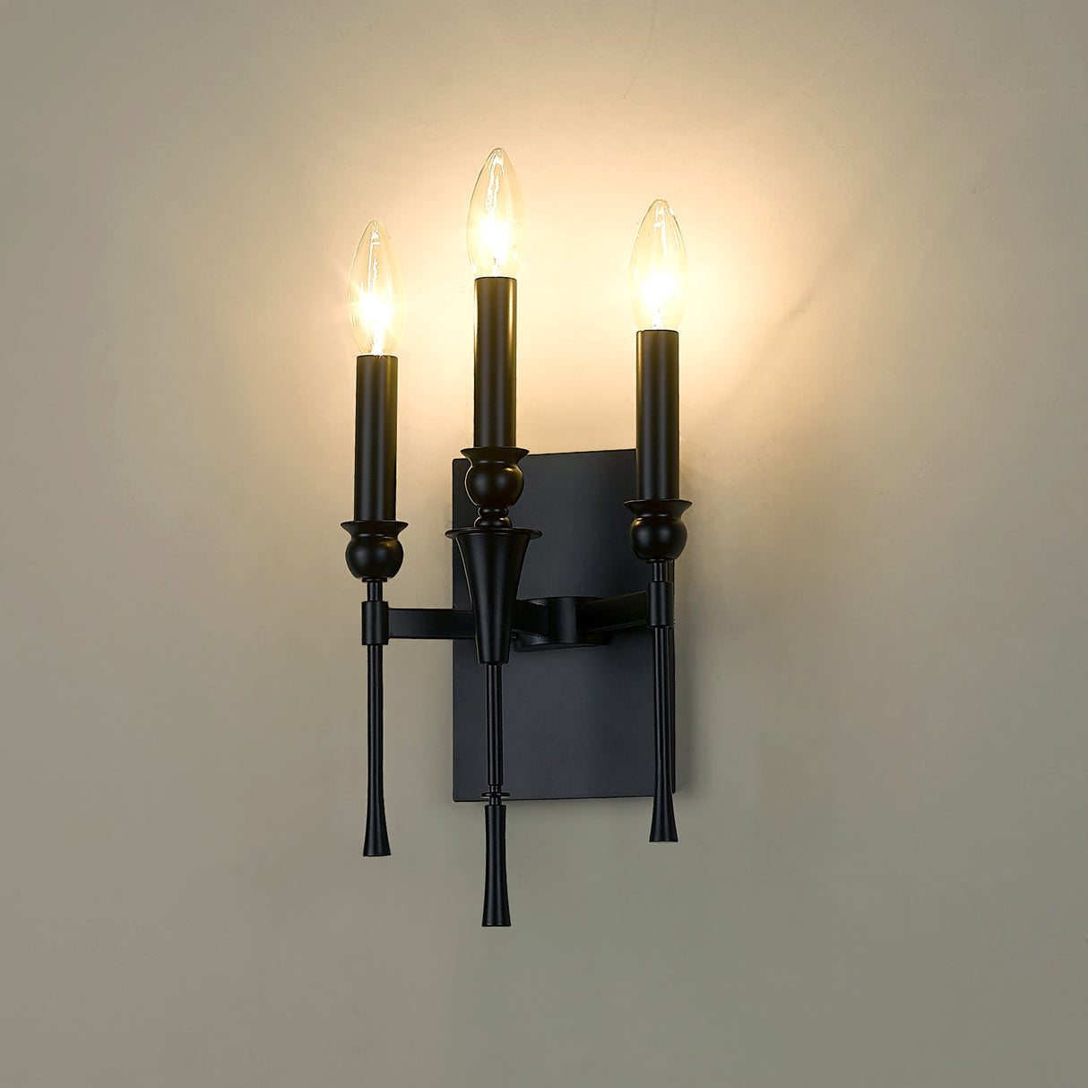 Landon 3 Light Wall Sconce in Matte Black