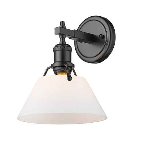 Orwell BLK 1 Light Bath Vanity in Matte Black with Opal Glass Shade