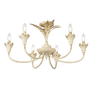 Lillianne 6 Light Semi-Flush in Antique Ivory