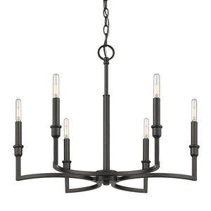 Ellyn 6 Light Chandelier in Matte Black