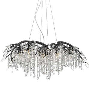 Autumn Twilight 12 Light Chandelier in Black Iron