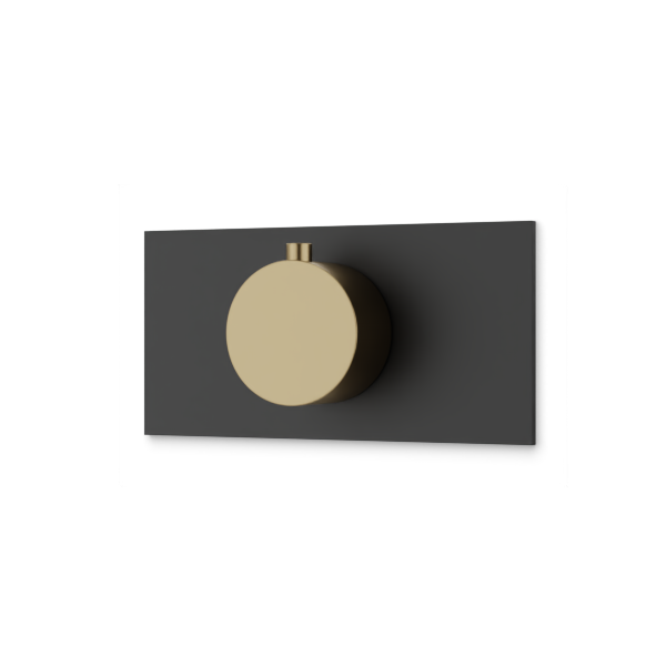 Artos Otella Thermostat Trim Kit with Letterbox Plate Satin Brass / Matte Black – F904A-7TKSBB