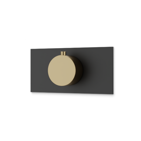 Artos Otella Thermostat Trim Kit with Letterbox Plate Satin Brass / Matte Black – F904A-7TKSBB