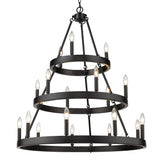 Alastair 3 Tier 3+6+9 Light Chandelier in Matte Black