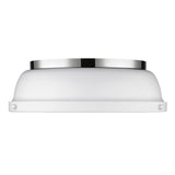 Duncan 14" Flush Mount in Chrome with a Matte White Shade
