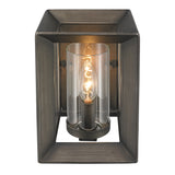 Smyth 1 Light Wall Sconce in Gunmetal Bronze with Clear Glass
