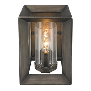 Smyth 1 Light Wall Sconce in Gunmetal Bronze with Clear Glass
