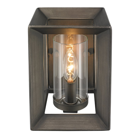 Smyth 1 Light Wall Sconce in Gunmetal Bronze with Clear Glass
