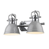 Duncan 2 Light Bath Vanity in Chrome with Gray Shades