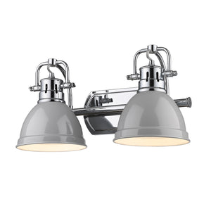 Duncan 2 Light Bath Vanity in Chrome with Gray Shades