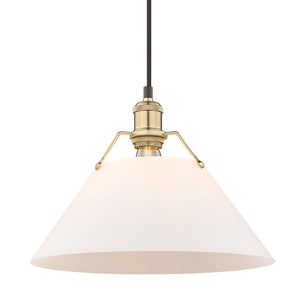 Orwell BCB Large Pendant in Brushed Champagne Bronze with Opal Glass Shade