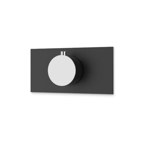 Artos Otella Thermostat Trim Kit with Letterbox Plate Chrome / Matte Black – F904A-7TKCHB