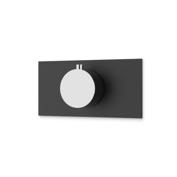 Artos Otella Thermostat Trim Kit with Letterbox Plate Chrome / Matte Black – F904A-7TKCHB