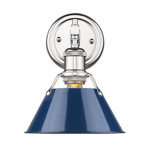 Orwell CH 1 Light Bath Vanity in Chrome with Navy Blue Shade