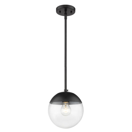Dixon Small Pendant in Matte Black with Clear Glass and Matte Black Cap