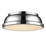 Duncan 14" Flush Mount in Chrome with a Chrome Shade