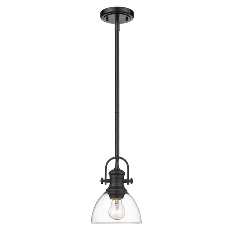 Hines 1-Light Mini Pendant in Matte Black with Clear Glass