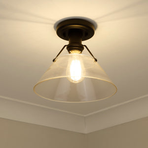 Orwell BLK Flushmount in Matte Black with Clear Glass Shade