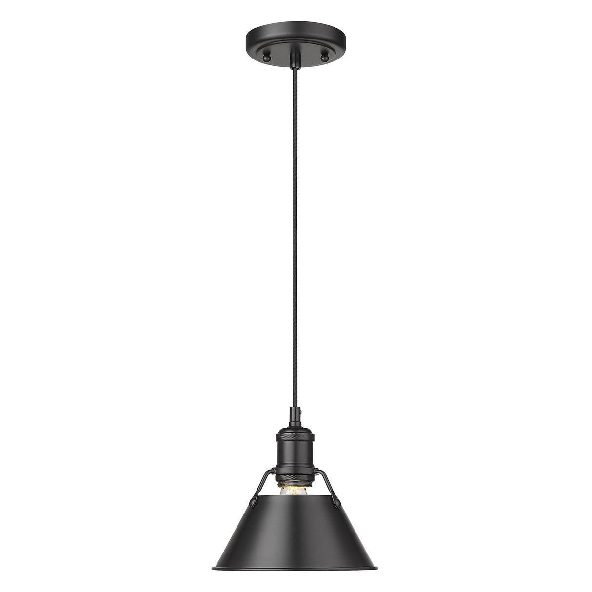Orwell BLK Mini Pendant - 7" in Matte Black with Matte Black Shade