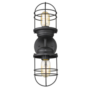 Seaport 2-Light Wall Sconce in Matte Black