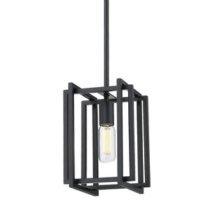 Tribeca Mini Pendant in Matte Black with Matte Black Accents
