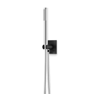 Artos Otella Flexible Hose Handshower Kit with 3.25" Escutcheon Plate Chrome / Matte Black – F902-45CHB