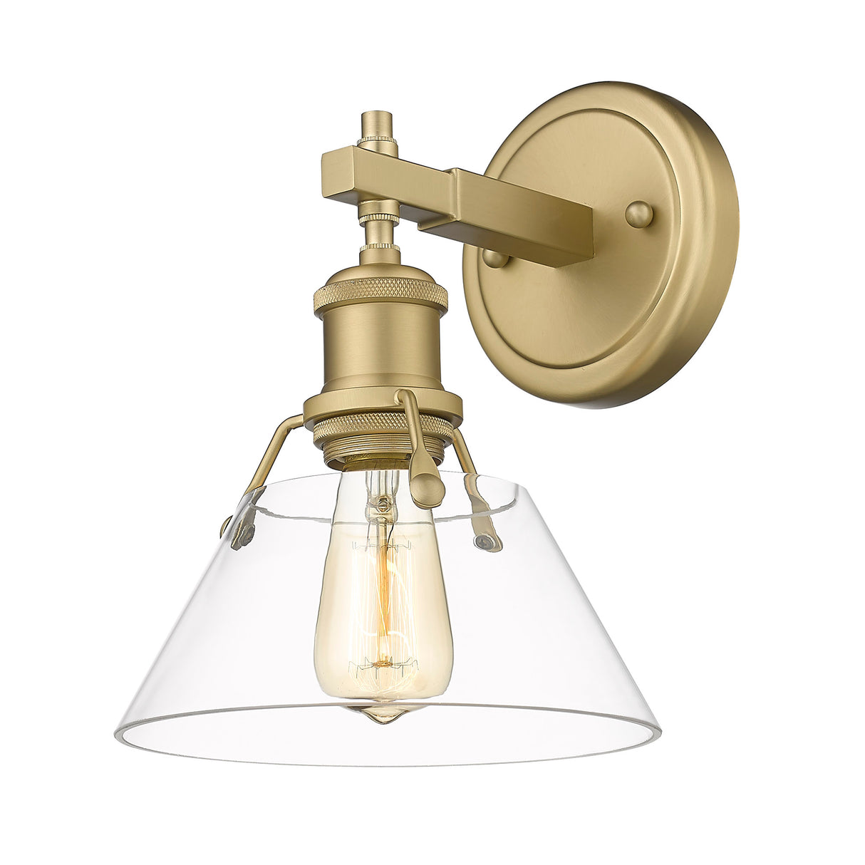Orwell BLK 1 Light Bath Vanity in Brushed Champagne Bronze with a Opal Glass Shade