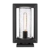 Smyth NB Pier Mount - Outdoor in Natural Black with Seeded Glass Shade