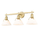Orwell BCB 3 Light Bath Vanity in Brushed Champagne Bronze with Opal Glass Shades
