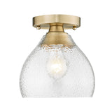 Ariella Small Pendant in Brushed Champagne Bronze with Hammered Clear Glass